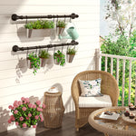 Greenstell Industrial Pipe Hanging Pot Rack Bronze with 14 Detachable Sliding Hooks