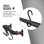 Greenstell Industrial Pipe Hanging Pot Rack Bronze with 14 Detachable Sliding Hooks