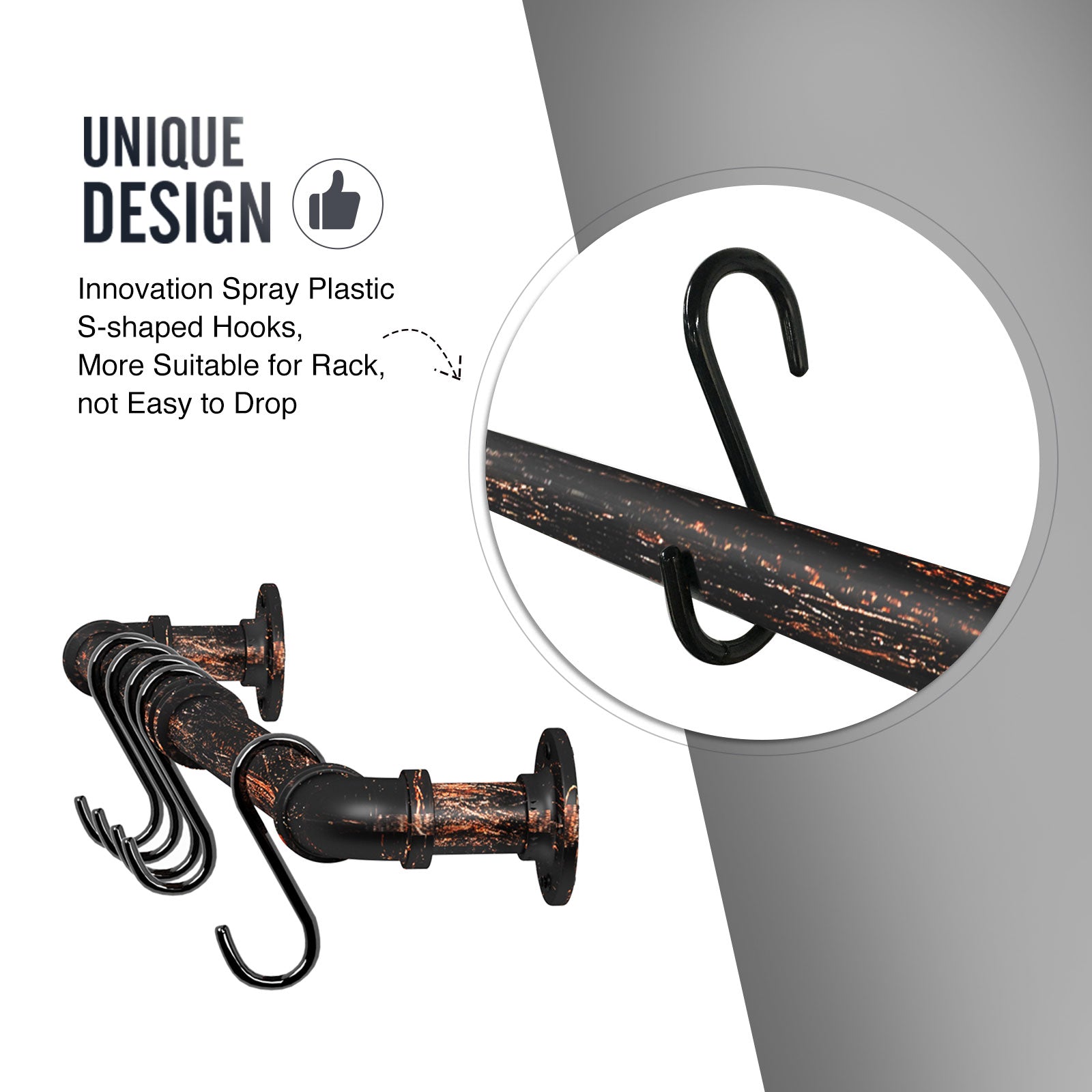 Industrial Pipe Hanging Pot Rack with Detachable Hooks | Greenstell