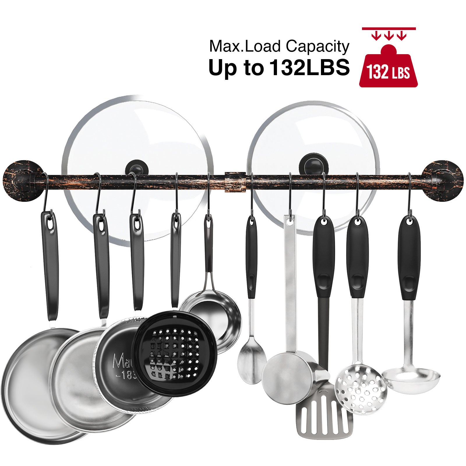 1pc Iron Pot Rack, Minimalist Black Pot Storage Rack For Kitchen